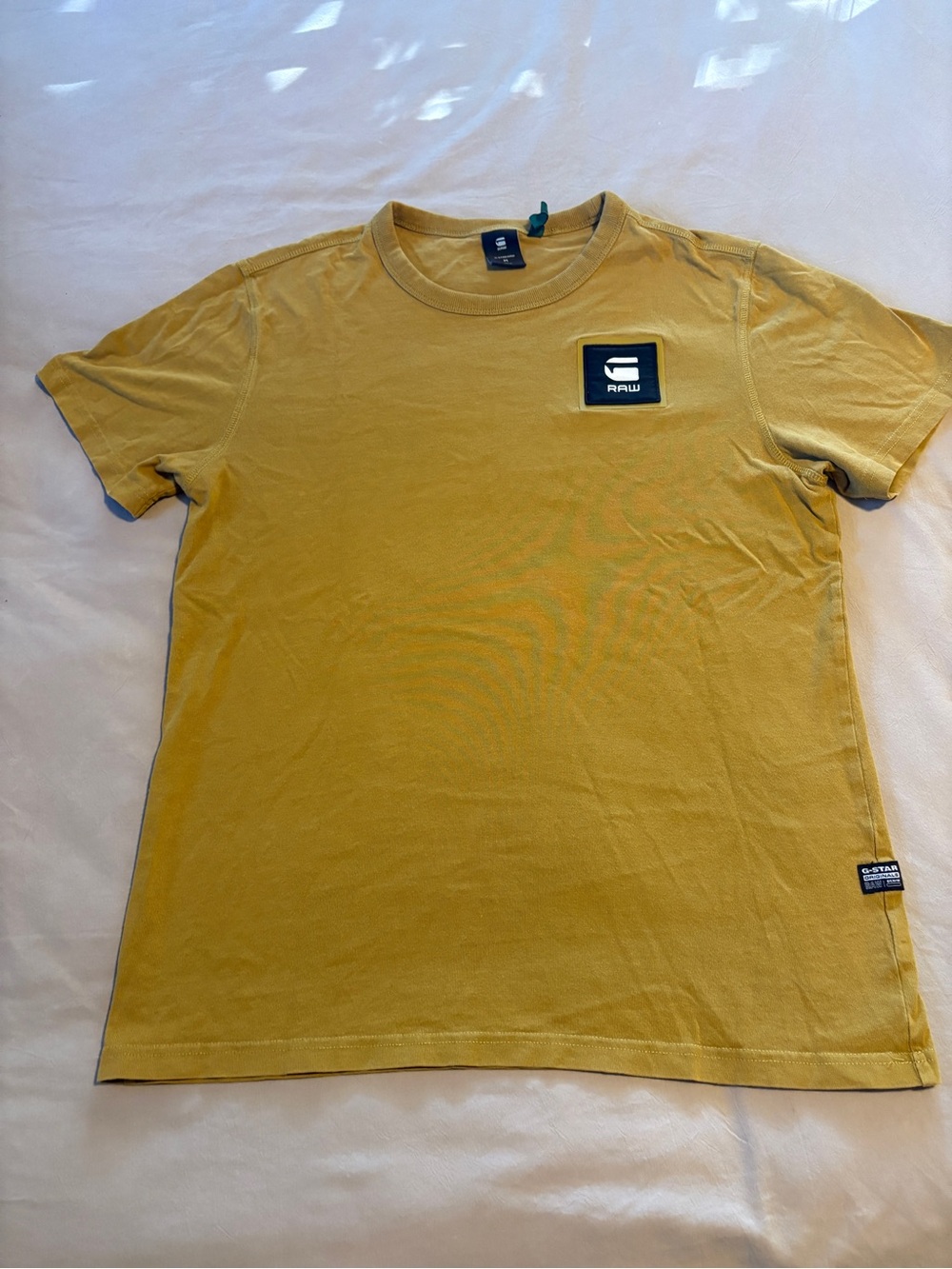 G-Star Raw Men's Mustard Yellow Crew Neck Short Sleeve Tee